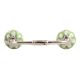 Lime Green Floral Crackle Ceramic Bridge Handle